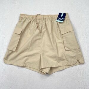 DSG Women's Everyday Shorts Size Medium Sand Cargo Casual High Rise 3" Woven